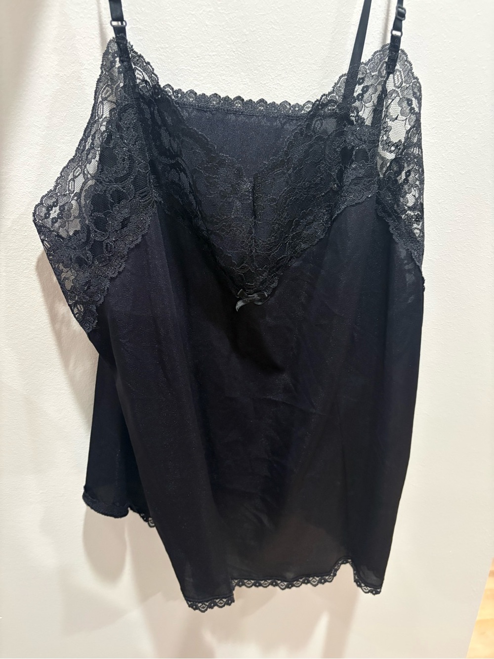 Black Lace Trim Cami Top